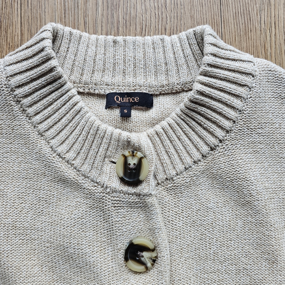 Quince Beige Cardigan with Button Accents - Picture 2 of 2